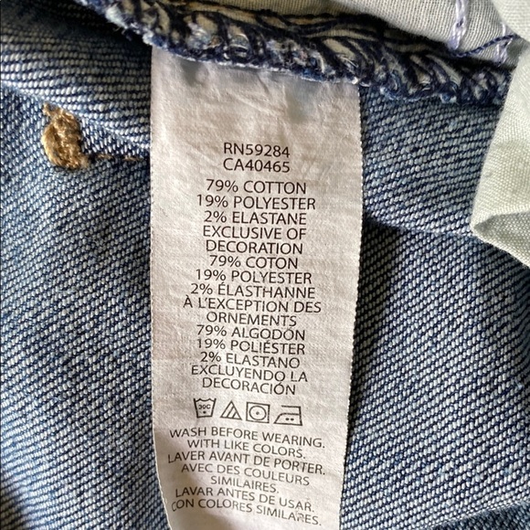 PLACE denim blue jeans stretch straight leg adjustable waistband 5 pocket size 7 - Picture 8 of 13